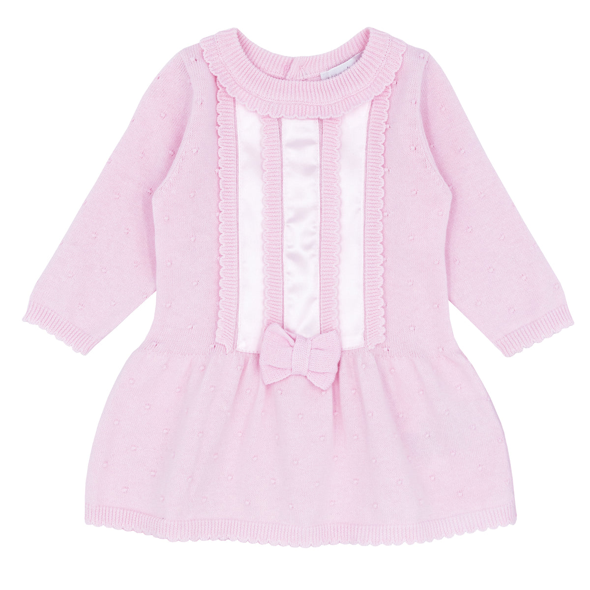 Bebe ribbon knit dress Drop waist pink knitted dress with ribbon
