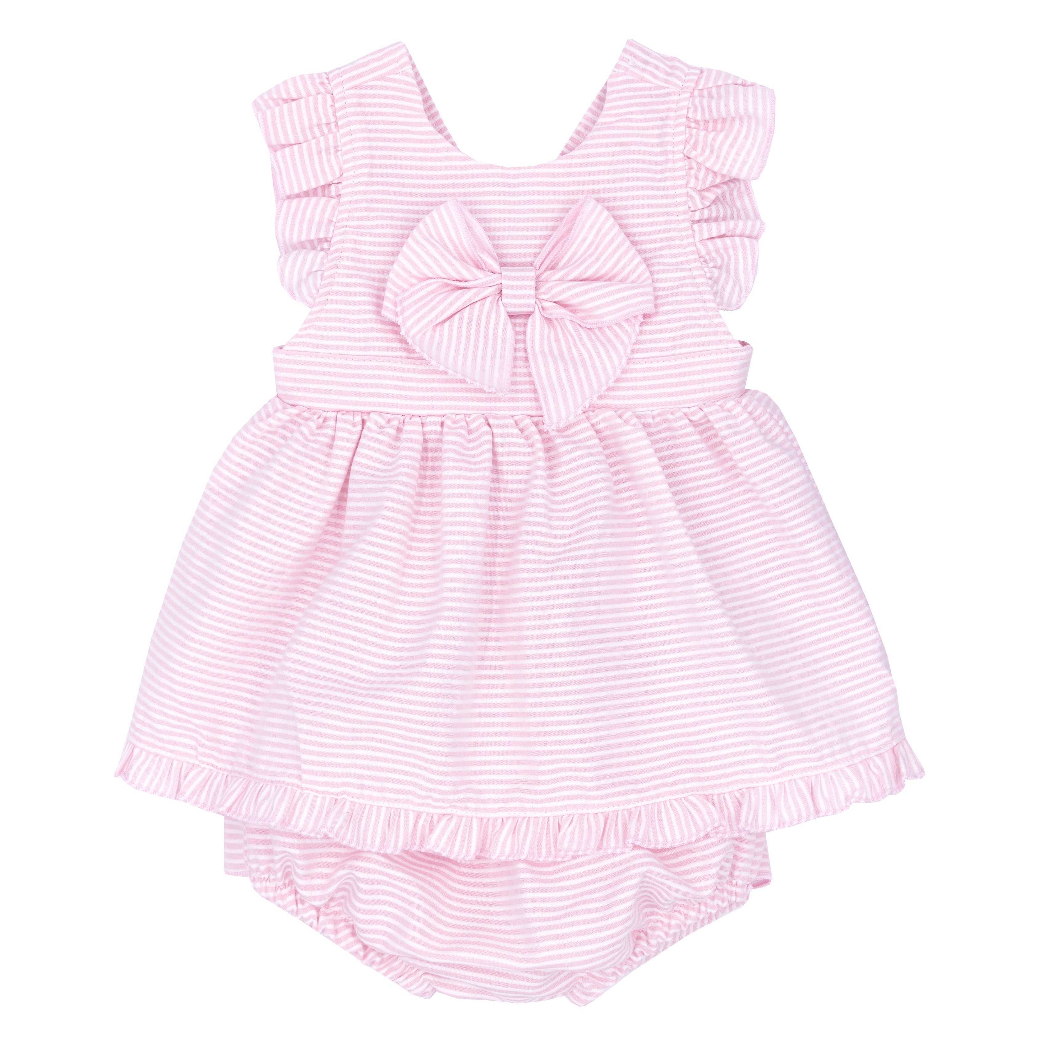 Girls dress and knicker set with bow