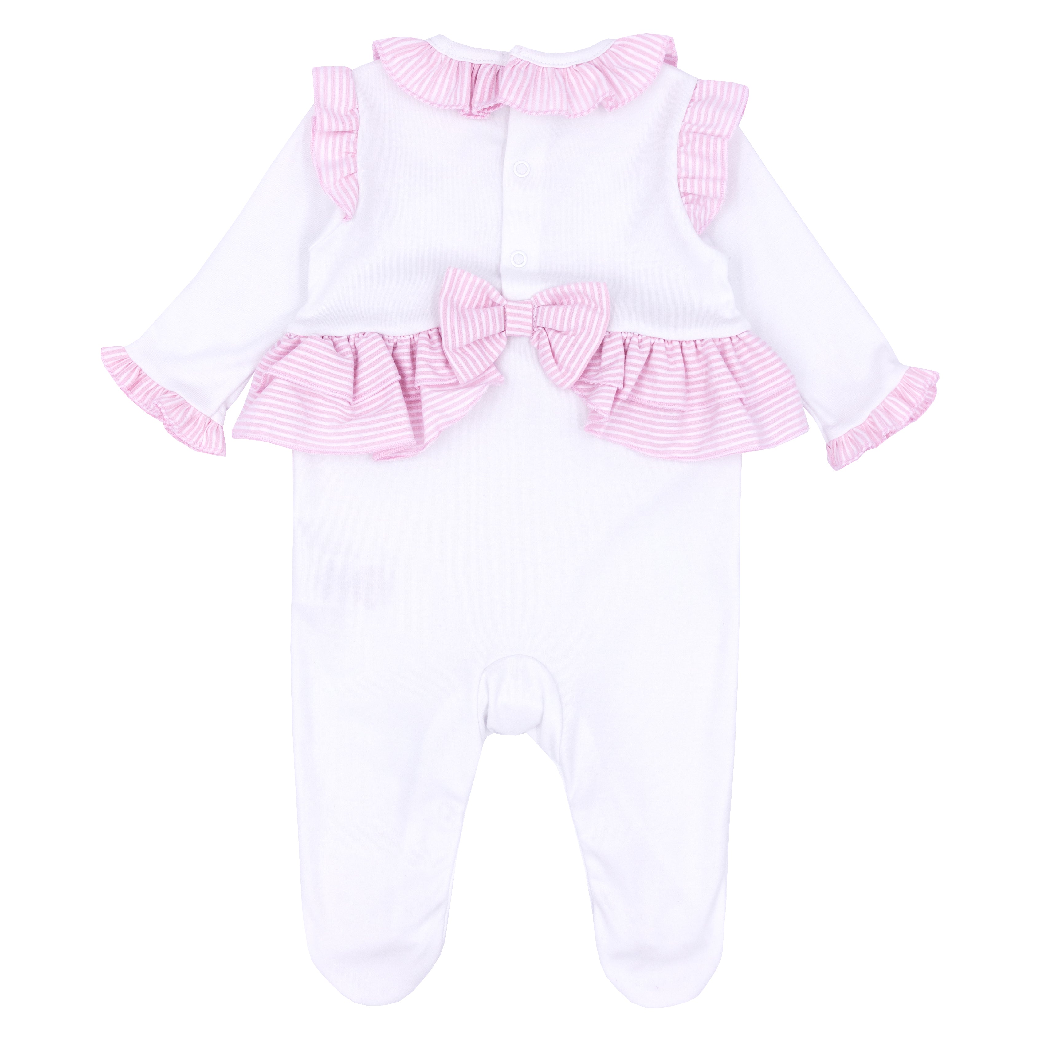 Girls sleeper with frill and diamante applique