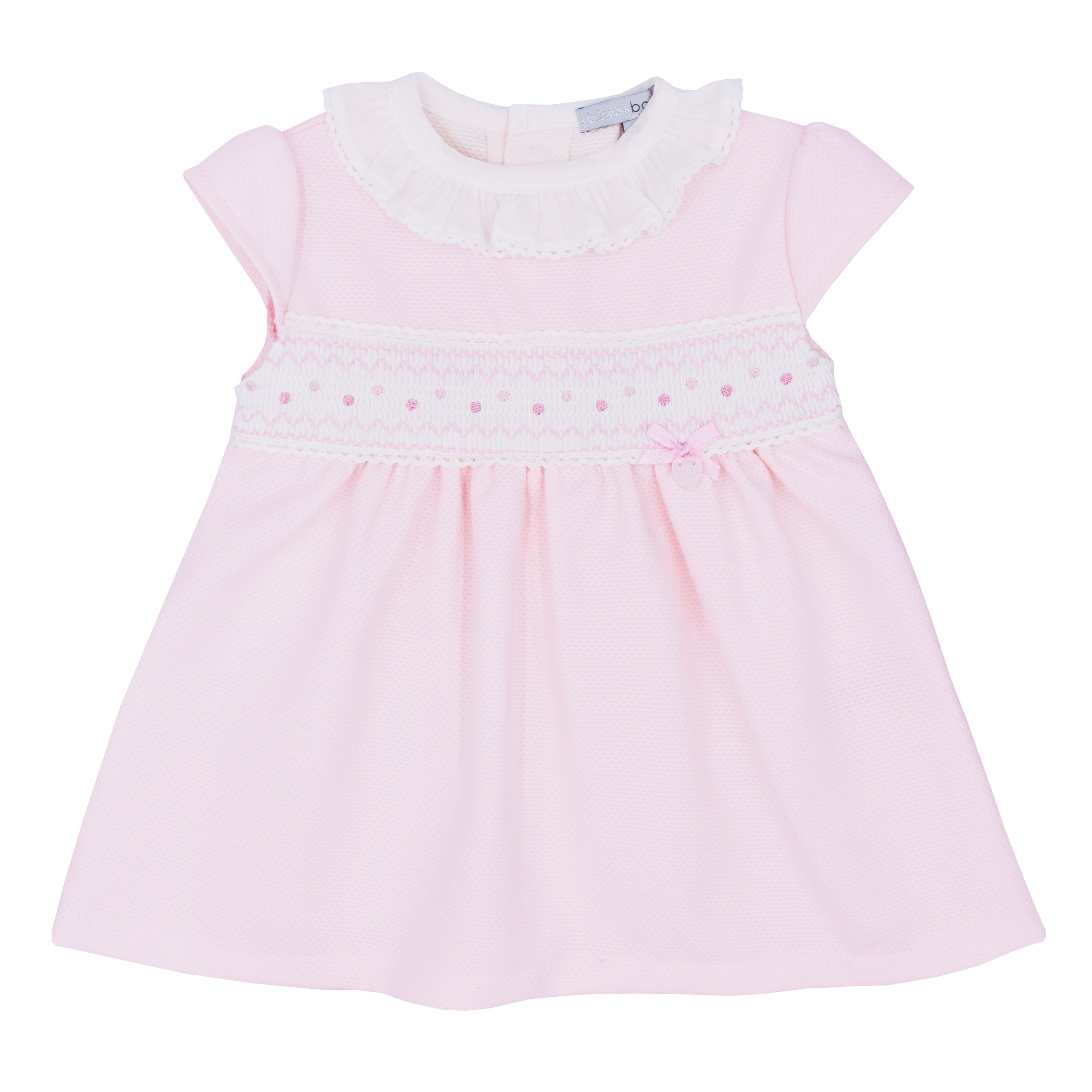 Girls smocked dress with frill collar