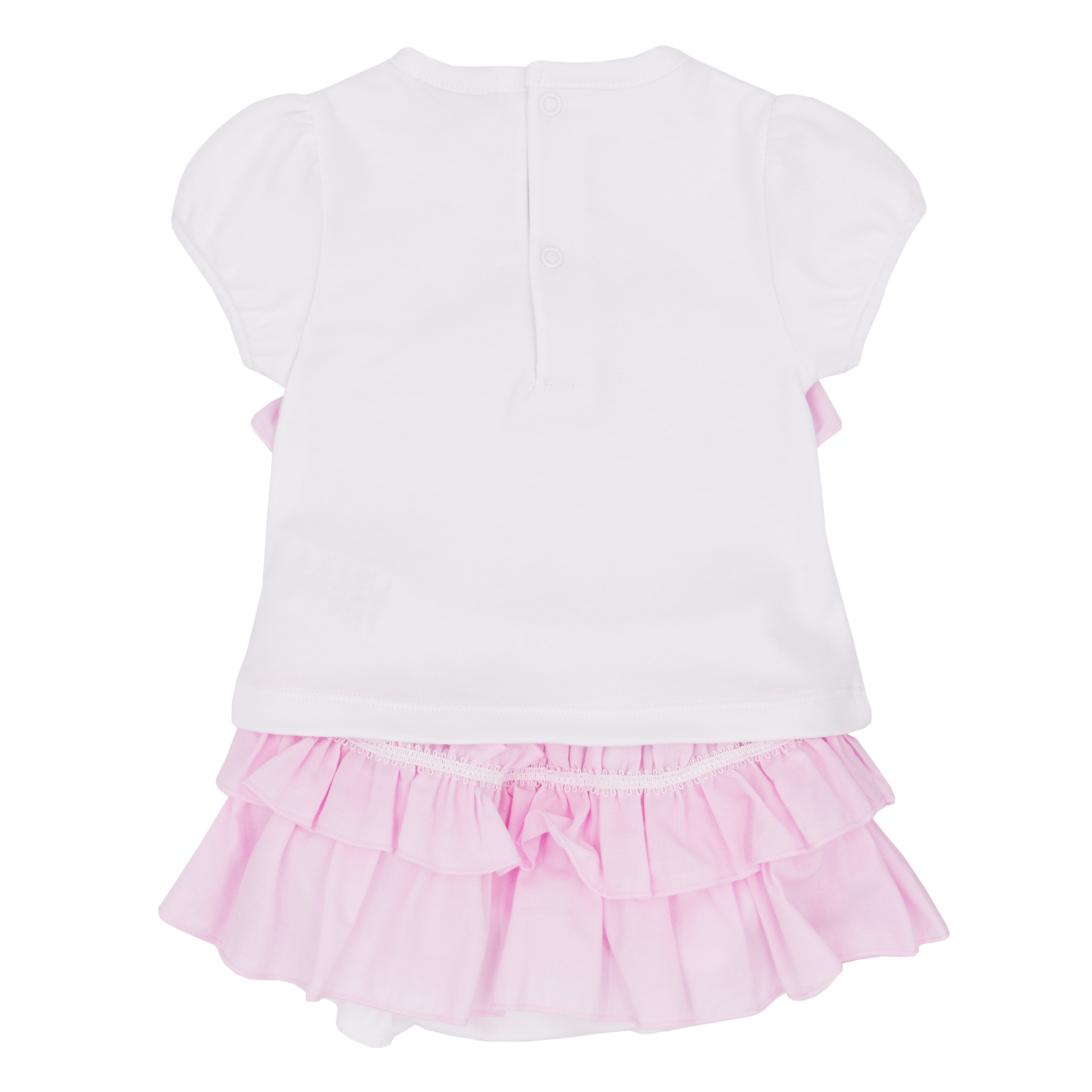 Girls t shirt and jam pant set with woven frill