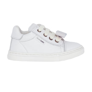 Open image in slideshow, &quot;Eve&quot; Girls&#39; White Lace Up Trainer With Bow
